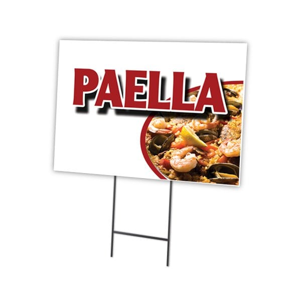 Paella Yard Sign & Stake outdoor plastic coroplast window, C-1824 Paella